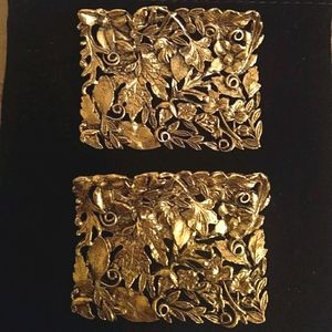 VTG Musi gold washed filigree shoe buckles